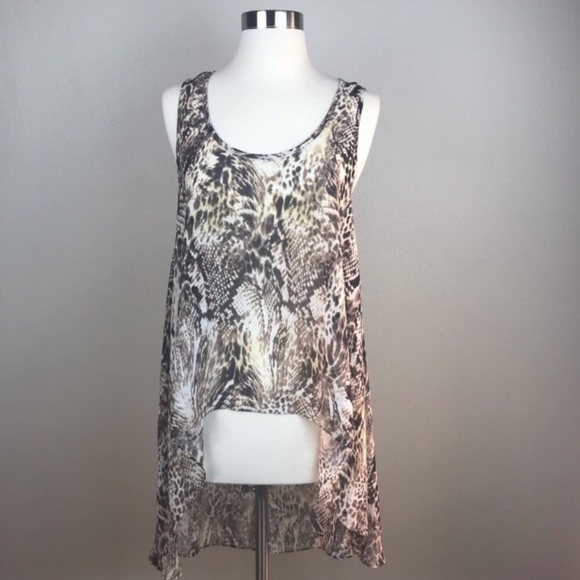 Show me your Mumu Snake Print Hi Low Tunic Top - Picture 4 of 5